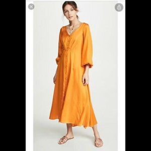 Free People Later Days Midi Tangerine Dress